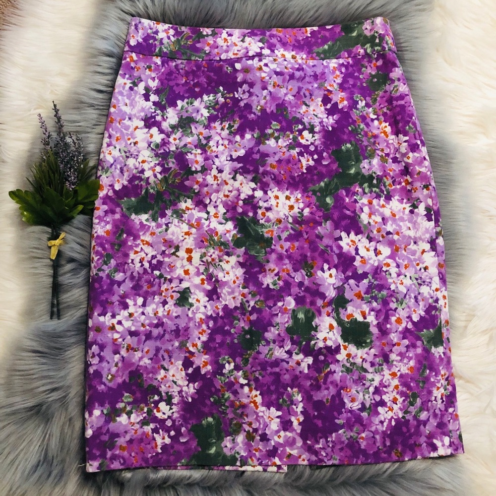 Purple floral pencil skirt - Picture 2 of 8